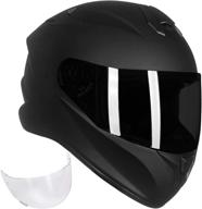 🏍️ dot approved ilm full face motorcycle street bike helmet for men and women - matte black, medium size with enlarged air vents and free replacement visor, model st-06 logo