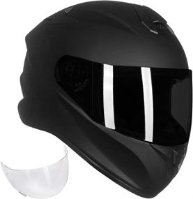 img 4 attached to 🏍️ DOT Approved ILM Full Face Motorcycle Street Bike Helmet for Men and Women - Matte Black, Medium Size with Enlarged Air Vents and Free Replacement Visor, Model ST-06