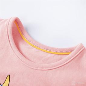 img 1 attached to 🦄 Cute Dinosaur & Unicorn Toddler T-Shirts: Ruffle Sleeve Tees for 1-7 Year Olds