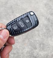 img 1 attached to Carbon Gloss Fiber Smart Remote Keyless Entry Paint Color Shell Key Case Cover For Audi A3 A4 A6 A8 TT Q7 S6 Folding Blade Key review by Derrick Shaw