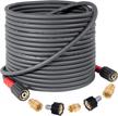 flexible power washer hose - heavy duty 50 ft x 1/4", 3200 psi, kink resistant, m22-14mm x 3/8" quick connect, perfect replacement hose for your pressure washer logo