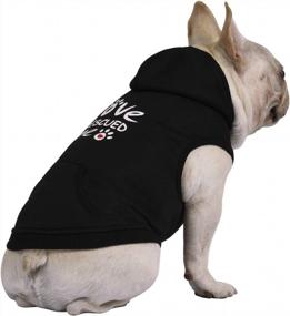 img 3 attached to Stylish And Cozy Dog Hoodie: HDE Fleece Sweater For Small Dogs With Love Rescued Me Black Design