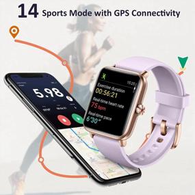 img 3 attached to 5ATM Waterproof Hamile Smart Watch Compatible With Android Phones And IPhones - Fitness Tracker With Heart Rate, Sleep And Stress Monitor, Step Counter Pedometer For Men And Women - Lavender