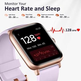 img 2 attached to 5ATM Waterproof Hamile Smart Watch Compatible With Android Phones And IPhones - Fitness Tracker With Heart Rate, Sleep And Stress Monitor, Step Counter Pedometer For Men And Women - Lavender
