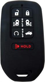 img 3 attached to BAR Autotech Remote Key Силиконовый резиновый чехол для входа без ключа Брелок и чехол для ключа 7 кнопок, пригодных для Honda Odyssey Elite 2018 (черный синий)