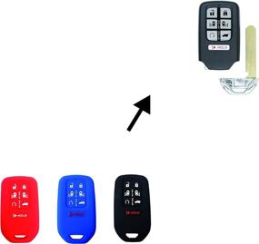 img 1 attached to BAR Autotech Remote Key Silicone Rubber Keyless Entry Shell Case Fob And Key Skin Cover 7 Buttons Fit For 2018 Honda Odyssey Elite (Black Blue)