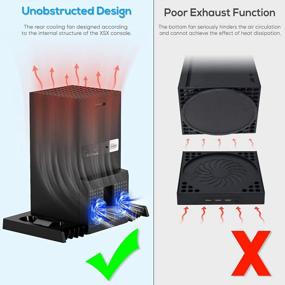img 3 attached to Upgraded Cooling Stand For Xbox Series X, YUANHOT Vertical Charging Station Dock Accessories With Fan Cooling System, Dual Controller Charger Ports, Headset Holder And Game Storage (ONLY For XSX)