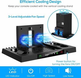 img 2 attached to Upgraded Cooling Stand For Xbox Series X, YUANHOT Vertical Charging Station Dock Accessories With Fan Cooling System, Dual Controller Charger Ports, Headset Holder And Game Storage (ONLY For XSX)