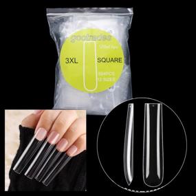 img 1 attached to 504Pcs Clear Extra Long 3XL Tapered Square Full Cover Nail Tips, XXXL Straight Acrylic Press On Manicure Tools For Salon Home DIY (12 размеров)