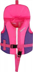 img 4 attached to Swim Trainer Vest With Head Supportive Buoyancy Collar , Adjustable Safety Strap , Kids Life Jacket, Up To 36 Lbs