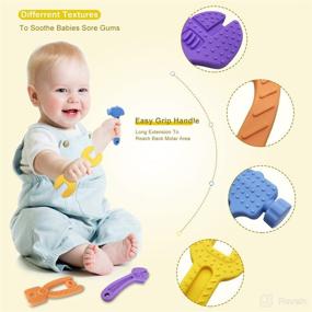 img 1 attached to 👶 Silicone Teething Toys for Babies 6-12 Months | Baby Teether for Soothing Sore Gums | Baby Chew Toys | Novel Baby Boy Toys | Teething Toys 0-6 Months