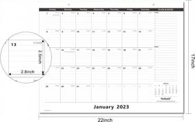 img 1 attached to 2023-24 Nekmit Большой настольный календарь с защитной подкладкой | 22 "X 17" Для планирования и организации жизни!