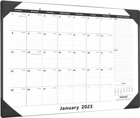 img 4 attached to 2023-24 Nekmit Large Desk Calendar W/ Protecting Pad | 22" X 17" For Life Planning & Organizing!