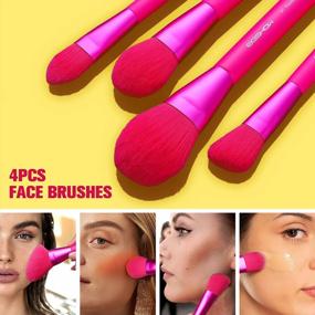img 2 attached to Elevate Your Beauty Routine With EIGSHOW'S Premium Synthetic Makeup Brush Set - 10Pcs Vegan Brushes For Flawless Application Of Foundation, Powder, Lipstick, Blush, Contour And Eyeshadow In Magenta