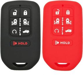 img 4 attached to 🔑 2-Pack Coolbestda Rubber Key Fob Protector Case Cover for 2018 Honda Odyssey Elite - Keyless Entry Holder Skin Bag with 7 Buttons