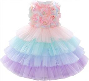 img 4 attached to 6-24M Baby Girl Flower Dress For Wedding, Bridesmaid, Birthday Party & Pageant