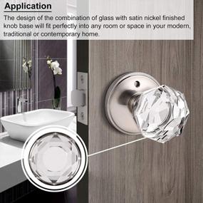 img 1 attached to Satin Nickel Finish 6 Pack Knobonly Clear Crystal Door Knobs, Heavy Duty Glass Privacy Handles For Interior Doors Bedroom Bathroom With Modern Design