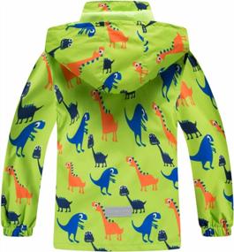 img 1 attached to Kids Waterproof Hooded Dinosaur Rain Jacket Windbreaker Outdoor Raincoat Boys Girls