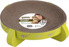 img 4 attached to Reversible Cat Scratcher Cardboard Lounge Bowl Pad - Pawise Kitty Scratching Relaxing Pad