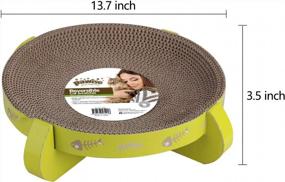 img 3 attached to Reversible Cat Scratcher Cardboard Lounge Bowl Pad - Pawise Kitty Scratching Relaxing Pad