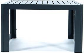 img 1 attached to Modern Aluminum Outdoor Patio Coffee Table - LeisureMod Chelsea In Black