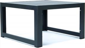 img 2 attached to Modern Aluminum Outdoor Patio Coffee Table - LeisureMod Chelsea In Black