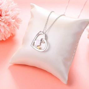 img 1 attached to 925 Sterling Silver Cute Animal Heart Pendant Necklace With Engraved Words - 18In Chain Women Girls Birthday Gift Jewelry