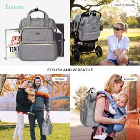 img 1 attached to Stylish And Practical: Liname'S Premium Diaper Bag Backpack With Extra-Wide Zip, Large Capacity, And Waterproof Changing Pad