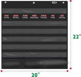 img 3 attached to Organize Your Days With Our Black Calendar Pocket Chart - Includes 104 Cards And 3 Hooks!