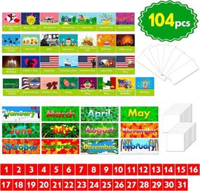 img 2 attached to Organize Your Days With Our Black Calendar Pocket Chart - Includes 104 Cards And 3 Hooks!