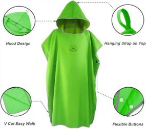 img 2 attached to Hiturbo Microfiber Surf Beach Wetsuit Changing Towel Poncho With Hood - One Size Fits All!