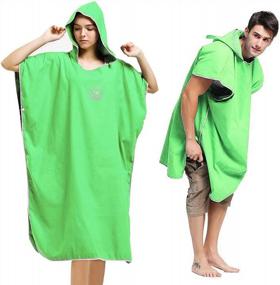 img 3 attached to Hiturbo Microfiber Surf Beach Wetsuit Changing Towel Poncho With Hood - One Size Fits All!