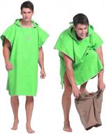 hiturbo microfiber surf beach wetsuit changing towel poncho with hood - one size fits all! logo