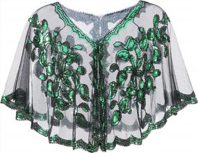 img 4 attached to Vintage Sequin Cape Shawl For Women - Perfect 1920S Flapper Cover-Up And Evening Wrap By Metme