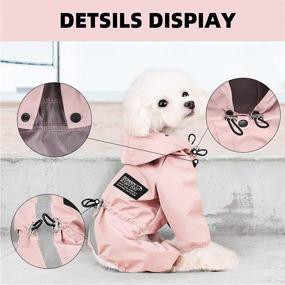 img 1 attached to 🐶 Adjustable Dog Rain Jacket for Small and Medium Dogs - Waterproof Puppy Raincoats with 4 Legs for Dogs - Reflective Strap, Stripe, and Leash Hole - Pet Poncho Raincoat