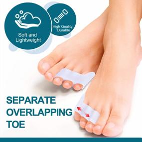 img 1 attached to Povihome 10 Pack Pinky Toe Separator And Protectors, Triple Gel Toe Separators For Overlapping Toe, Curled Pinky Toes Separate And Protect