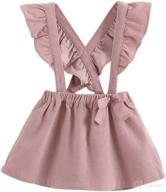 👗 marc janie little girls' autumn sueded checks suspender skirt - baby girls' strap overall dress with enhanced seo logo