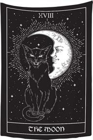 img 4 attached to 40X60 Inch YongColer Gothic Tarot Cat Sun Moon Tapestry Wall Hanging For Bedroom And Dorm Room Decor