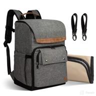 🎒 tebel baby diaper bag backpack with stroller strap, multi-function design, polka dot (gray) logo