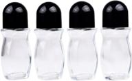 🌱 pack of 4 refillable glass deodorant bottles for eco-friendly use logo