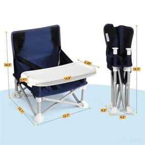img 2 attached to 👶 COWIEWIE Portable Baby Booster Chair with Straps & Tray for Kitchen Chairs - Compact Fold, Ideal for Indoor/Outdoor Activities, Camping, Beach, Lawn - Suitable for Toddlers, Kids - Grandma’s Tip-Free - Perfect for Anniversary Photo Shoots