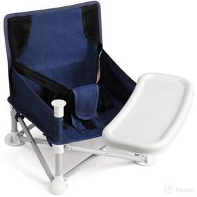 img 4 attached to 👶 COWIEWIE Portable Baby Booster Chair with Straps & Tray for Kitchen Chairs - Compact Fold, Ideal for Indoor/Outdoor Activities, Camping, Beach, Lawn - Suitable for Toddlers, Kids - Grandma’s Tip-Free - Perfect for Anniversary Photo Shoots