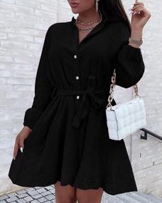 img 2 attached to Effortlessly Chic: Saodimallsu’S Women'S Button Down Shirt Dress With A Flowy And Belted Design