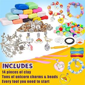 img 2 attached to Unleash Your Child’S Creativity With Y YOFUN'S Make Your Own Unicorn Clay Jewelry Kit For Girls - Perfect Jewelry Making And Crafting Activity For Kids Ages 8-12+