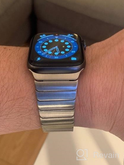 img 1 attached to Surace Stainless Steel Link Bracelet Replacement For Apple Watch Series 4 44Mm Band With Butterfly Folding Clasp Compatible For Apple Watch 42Mm Series 3/2/1(Silver) review by Michael Cox