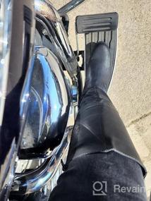 img 6 attached to Women'S Strappy Motorcycle Knee High Boots Winter Lace Up Riding Flat Low Heel Shoes