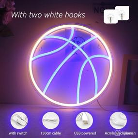 img 2 attached to Brilliant Basketball Shaped Neon Lights: Elevate your Man Cave with Sports LED Neon Signs for Basketball Players - Unique Sports Wall Art and Bedroom Décor