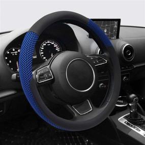 img 3 attached to 🌊 Sea-Blue Universal 15 Inches Steering Wheel Cover: Premium Microfiber Leather Viscose for Breathability, Anti-Slip Grip & Odor-Free Comfort, Ideal for Year-round Use