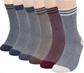 img 4 attached to Stay Fashion-Forward With FITEXTREME Men'S 6-8 Pack Casual Dress Patterned Crew Socks
