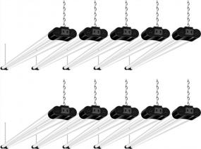 img 4 attached to 10-Pack 4Ft Linkable LED Shop Lights, 4400Lm, 42W [250W Equivalent], 5000K Daylight Utility Light Fixtures For Garages, Surface Or Hanging Mount, With Power Cord And ETL Certification, Black